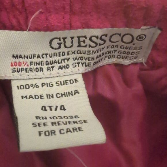 Guess Jeans Toddler Girl Vintage Hot‎ Pink Leather Skirt NWT Size 4T - Picture 2 of 7